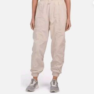 Wilo The Label Womens Tan Parachute Joggers Mesh Lined High Waist Pants Size S‎